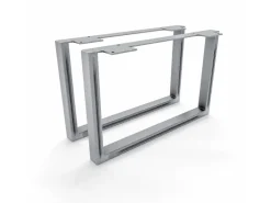 HEVVA Möbelfüße GRAZ 25 cm Hoch 40 cm Tief 2er Set Rohstahl-Klarlack