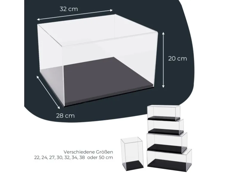 HMF 46806 Acryl Vitrine Schaukasten für Modellautos Figuren 32 x 28 x 20 cm Transparent