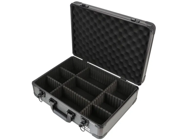 HMF 14502-02 Alu Transportkoffer Kamerakoffer Aufbewahrungskoffer Individuelle Facheinteilung 46 x 15 x 33 cm
