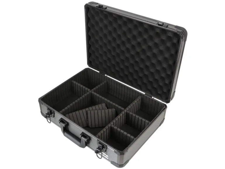 HMF 14502-02 Alu Transportkoffer Kamerakoffer Aufbewahrungskoffer Individuelle Facheinteilung 46 x 15 x 33 cm