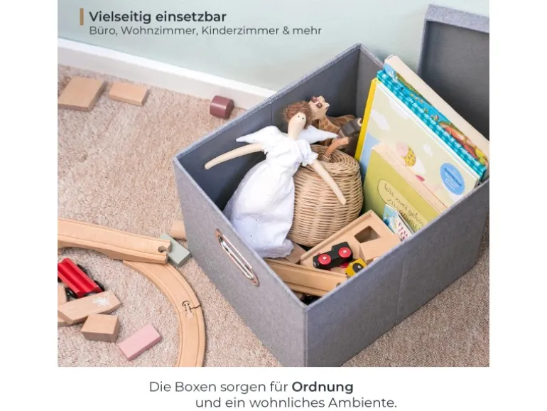 HMF 250473-02 Aufbewahrungsbox Deckel DIN A4 Hängeregister Kallax 33 x 37 x 28 cm