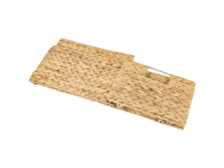 HMF 37242 Aufbewahrungskorb Faltbarer Korb Geflochten Wasserhyazinthe Seegras Größe M 32 x 23 x 20 cm 2er Set