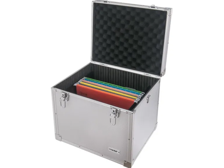 HMF 14812-02 Hängeregister Box Alukoffer DIN A4 Hängemappen 41 x 33 x 36 cm