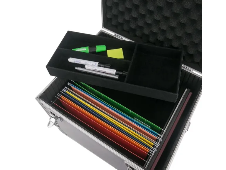 HMF 14812-02 Hängeregister Box Alukoffer DIN A4 Hängemappen 41 x 33 x 36 cm