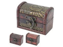 HMF 6415-108 Schatztruhe 3er Set Schatzkiste Holzkiste Ringbox 8 x 5 x 6 cm Hochzeitsgeschenk
