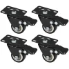 HMF 6710 Schwerlastrollen Bremse Polyurethan 4 Stück 38 mm bis 300 kg Schwarz