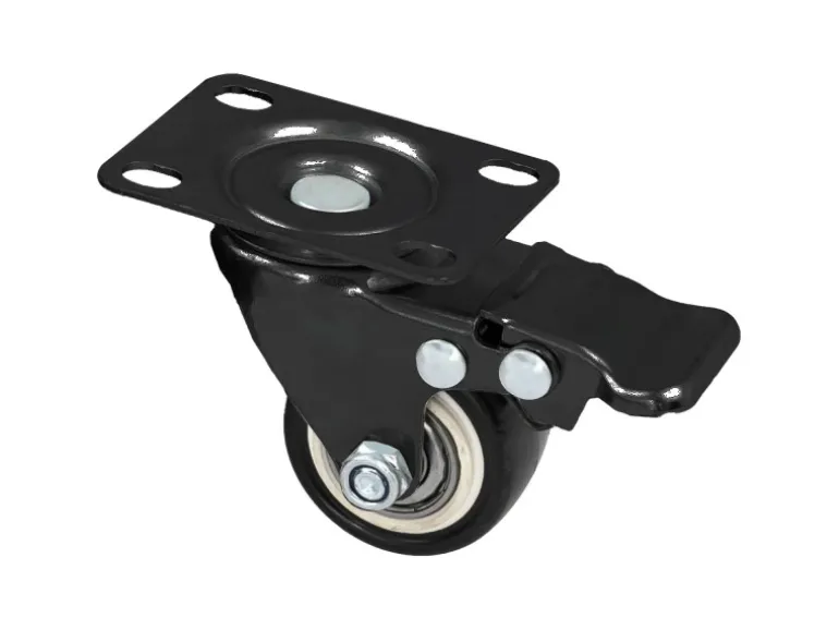 HMF 6710 Schwerlastrollen Bremse Polyurethan 4 Stück 38 mm bis 300 kg Schwarz