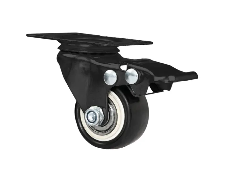 HMF 6710 Schwerlastrollen Bremse Polyurethan 4 Stück 38 mm bis 300 kg Schwarz