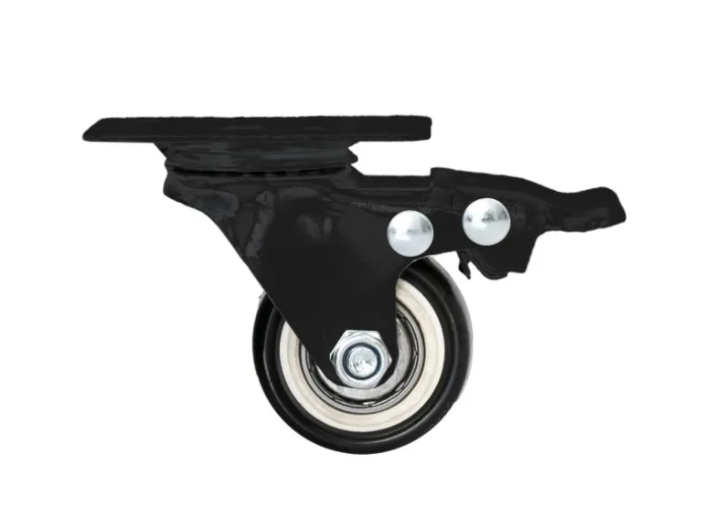 HMF 6710 Schwerlastrollen Bremse Polyurethan 4 Stück 38 mm bis 300 kg Schwarz