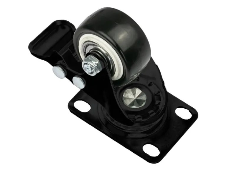 HMF 6710 Schwerlastrollen Bremse Polyurethan 4 Stück 38 mm bis 300 kg Schwarz