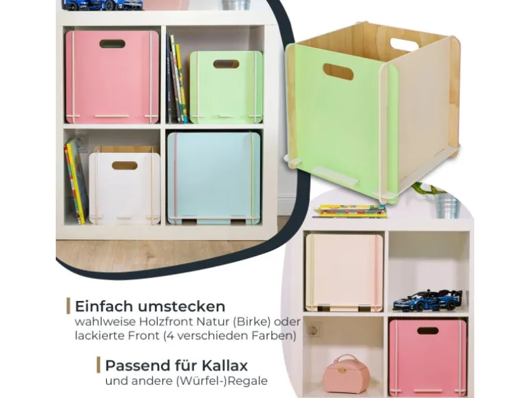 HMF Aufbewahrungsbox 3740 Holz zum Zusammenstecken 32cm in Mehrfarbig