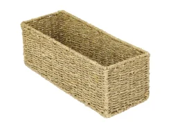 HMF Aufbewahrungskorb Badezimmer Korb Geflochten Seegras 38 x 15 x 14 cm