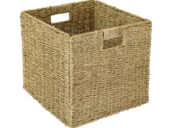 HMF Aufbewahrungskorb Korb Geflochten Seegras Kallax 32 x 34 x 32 cm