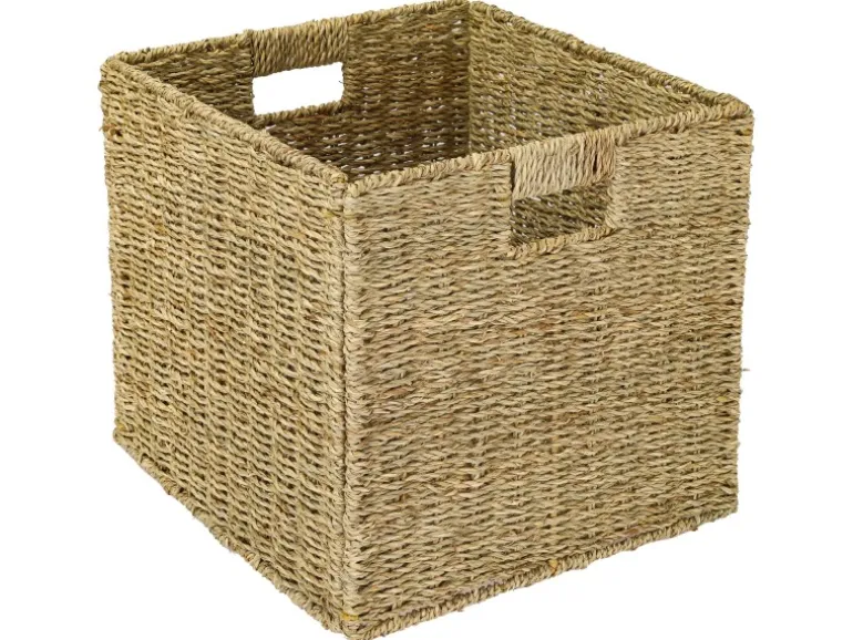 HMF Aufbewahrungskorb Korb Geflochten Seegras Kallax 32 x 34 x 32 cm