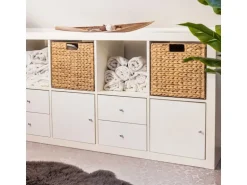 HMF Aufbewahrungskorb Korb Geflochten Wasserhyazinthe Seegras Kallax 32 x 34 x 32 cm 4er Set