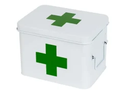 HMF 1771-21CM-01 Hausapotheke Metall Medikamenten Aufbewahrung 23 x 17 x 16 cm Weiß