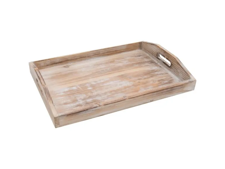 HMF VTA101-S3 Deko Tablett Holz Vintage Design 3er Set Versch. Größen Shabby Chic Klassik