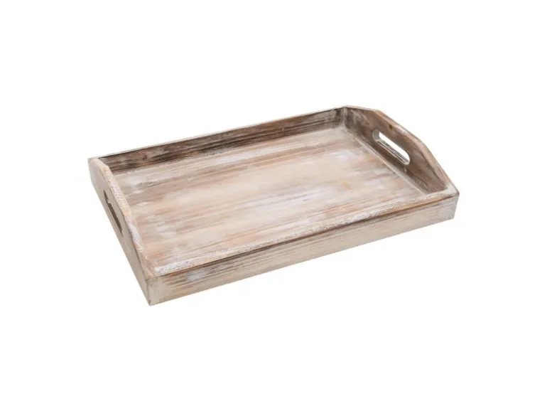 HMF VTA101-S3 Deko Tablett Holz Vintage Design 3er Set Versch. Größen Shabby Chic Klassik