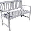 Holz-Gartenbank Stirling 2-Sitzer Grau lackiert 86 x 110 x 56,5 cm