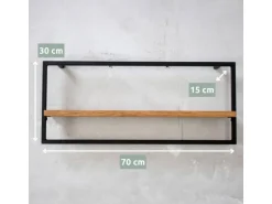 holz4home 4 Teiliges Wandregale in Schwarz Gerahmt von holz4home Natur ohne Baumkante