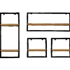 holz4home 4 Teiliges Wandregale in Schwarz Gerahmt von holz4home Natur mit Baumkante