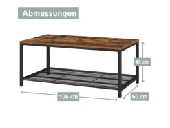 holz4home Couchtisch Connie mit Gitterablage