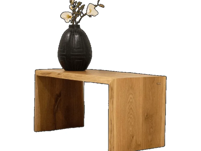 holz4home Massivholz Hocker Bank aus Eiche mit Baumkante M