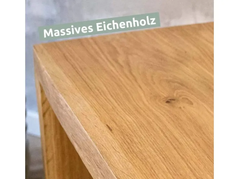 holz4home Massivholz Hocker Bank aus Eiche mit Baumkante M