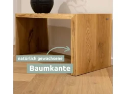 holz4home Massivholz Hocker Bank aus Eiche mit Baumkante M