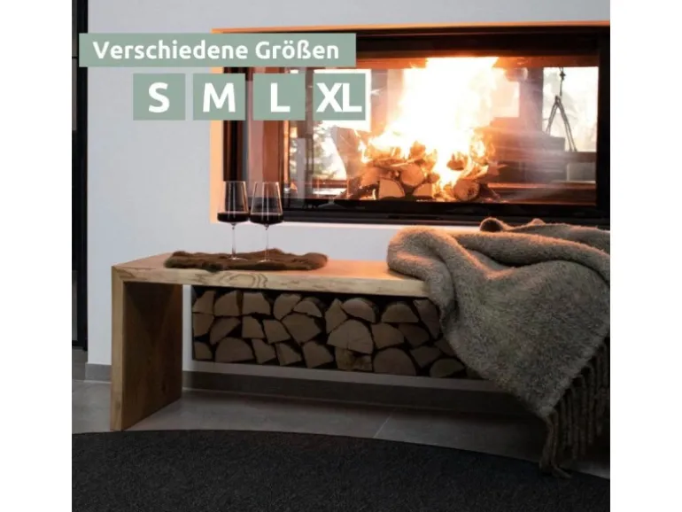 holz4home Massivholz Hocker Bank aus Eiche mit Baumkante XS