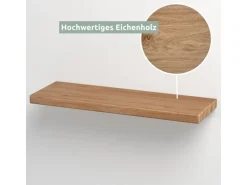 holz4home Schwebendes Wandregal aus Eiche 100cm Ohne Baumkante Natur