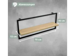 holz4home Wandregal mit Rahmen MDF Sonoma 4 Teiliges Set