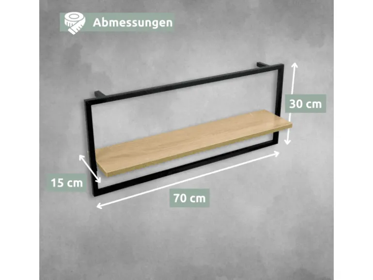holz4home Wandregal mit Rahmen MDF Sonoma 4 Teiliges Set