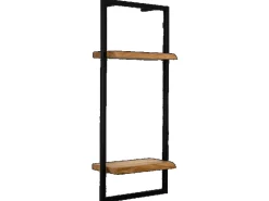 holz4home Wandregal High in Schwarz Gerahmt von holz4home Natur mit Baumkante