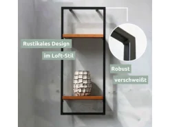 holz4home Wandregal High in Schwarz Gerahmt von holz4home Natur ohne Baumkante