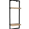 holz4home Wandregal High in Schwarz Gerahmt von holz4home Hellgrau ohne Baumkante