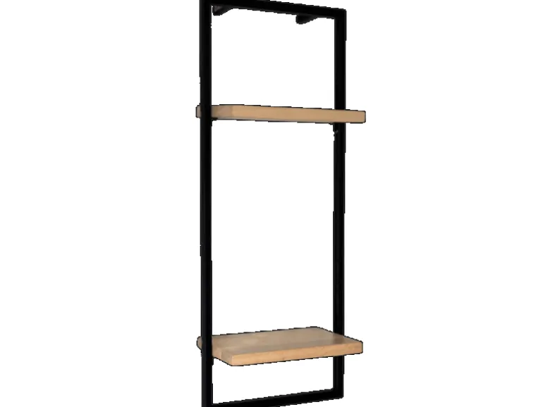 holz4home Wandregal High in Schwarz Gerahmt von holz4home Hellgrau ohne Baumkante