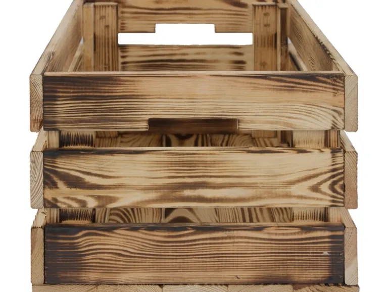 Holzkiste L Kiefer geflammt 23,9 cm x 39 cm x 29,2 cm