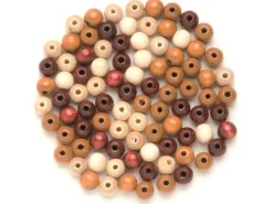 Holzperle Ø 15 mm, 14 Stück Braun-Mix FSC®