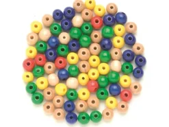Holzperle Ø 10 mm, 47 Stück Bunt-Mix FSC®