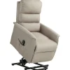 HOMCOM Aufstehsessel Polyester Stahl Beige 66L x 90B x 96H cm