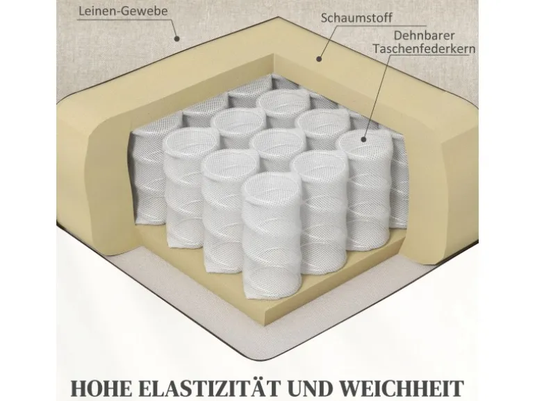 HOMCOM Aufstehsessel Polyester Stahl Beige 66L x 90B x 96H cm