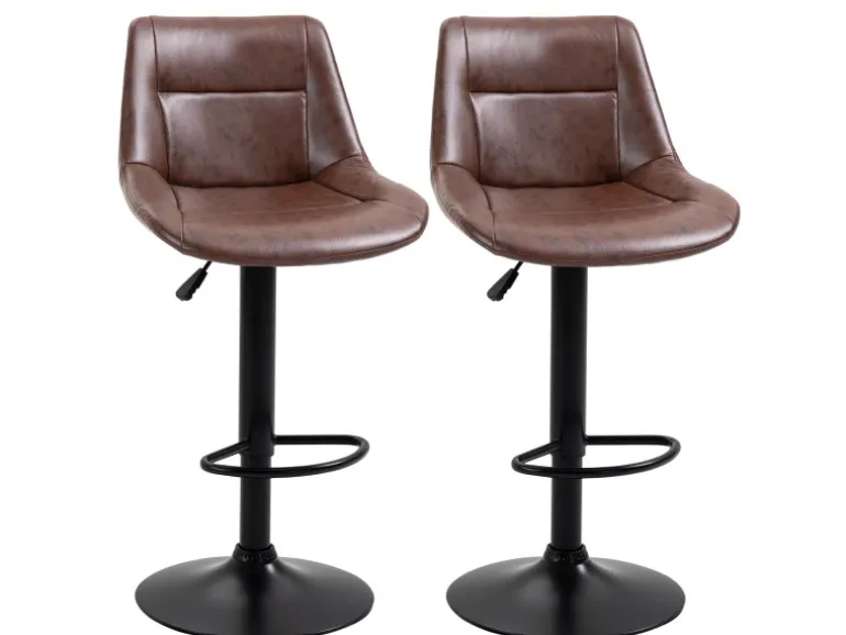 HOMCOM Barhocker 2er Set Barstuhl mit Rückenlehne
