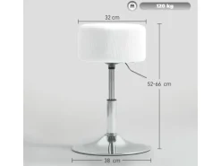 HOMCOM Barhocker Gepolstert mit Metallgestell für Küche Wohnzimmer Weiß
