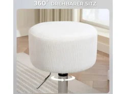 HOMCOM Barhocker Gepolstert mit Metallgestell für Küche Wohnzimmer Weiß