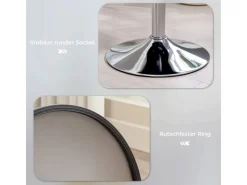 HOMCOM Barhocker Gepolstert mit Metallgestell für Küche Wohnzimmer Weiß