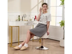 HOMCOM Barhocker Gepolstert mit Metallgestell für Küche Wohnzimmer Weiß