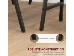 HOMCOM Bartisch mit Barhocker Set 5-Teilige Beige 120 x 60 x 91 cm
