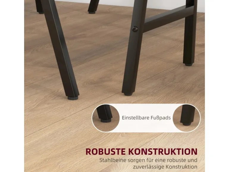 HOMCOM Bartisch mit Barhocker Set 5-Teilige Beige 120 x 60 x 91 cm