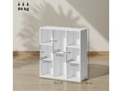 HOMCOM Bücherregal Standregal mit 8 Ebenen Aufbewahrungsregal